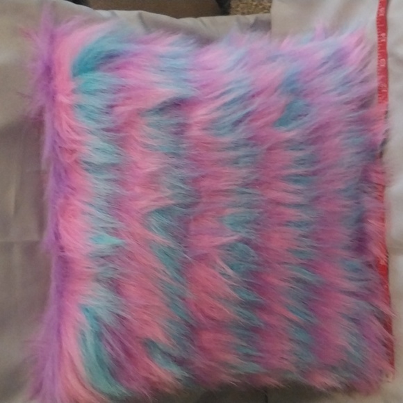 Handmade Faux Fur Monster Pillow - Picture 3 of 4